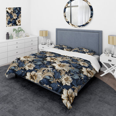 Regal Baroque Flourish Victorian Pattern I Floral Duvet Cover