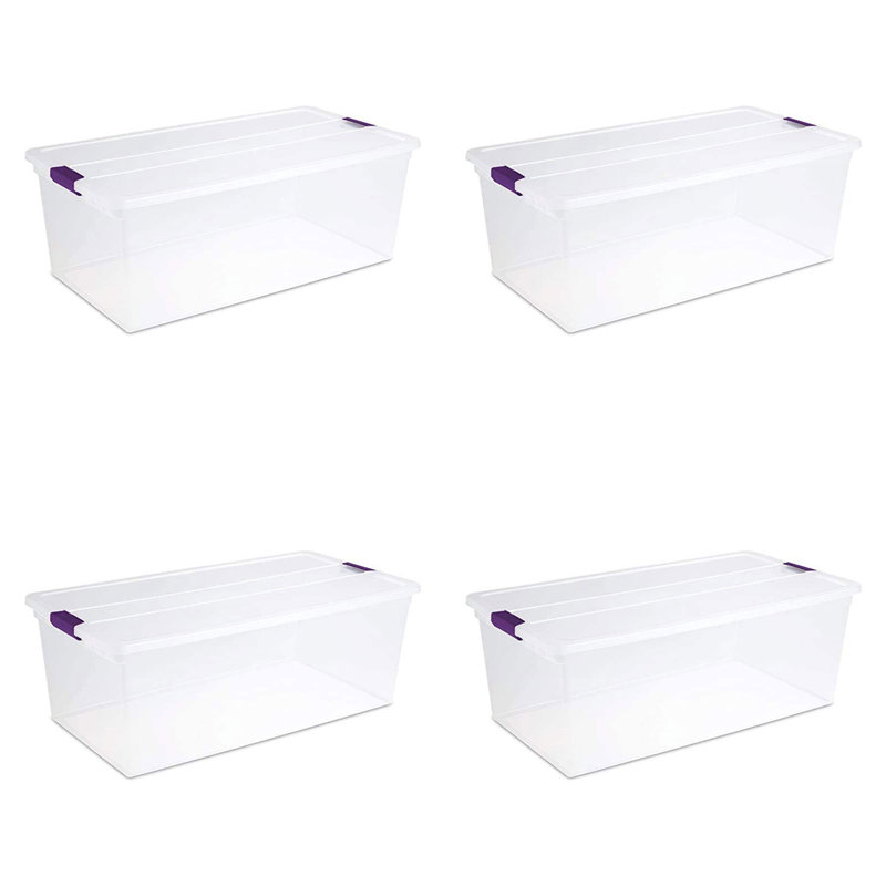 Sterilite Plastic Storage Containers with Latching Lids, Clear