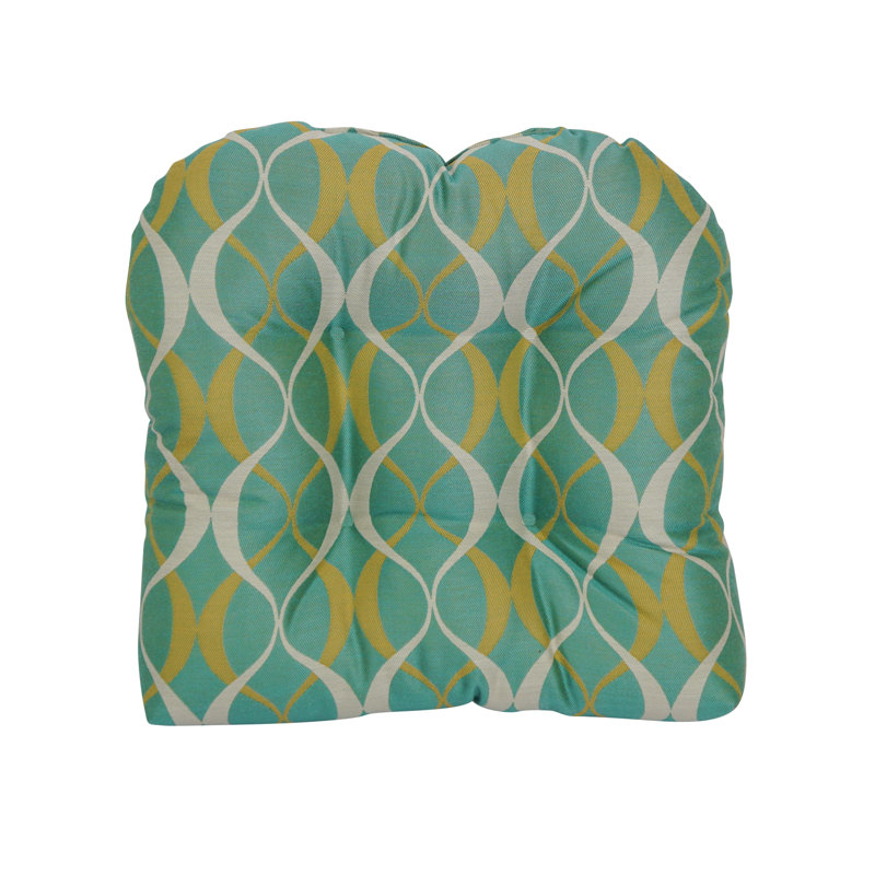 Outdoor 5'' Seat Cushion, Emerald/Gold