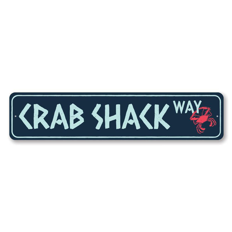 Enseigne de crabe en aluminium, H 4 po x l 18 po x P 0,04 po