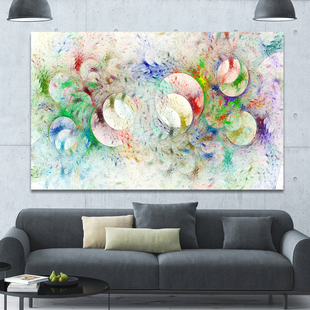'White Fractal Ornamental Glass' Graphic Art on Wrapped Canvas Design Art 