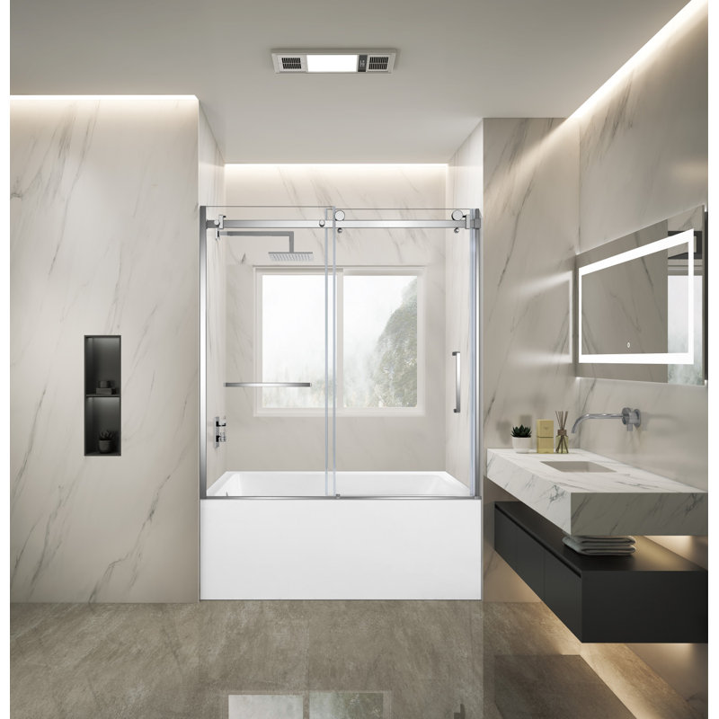 Kingston Brass Tur 60 X 60 Tub Door, Silver, Right Opening