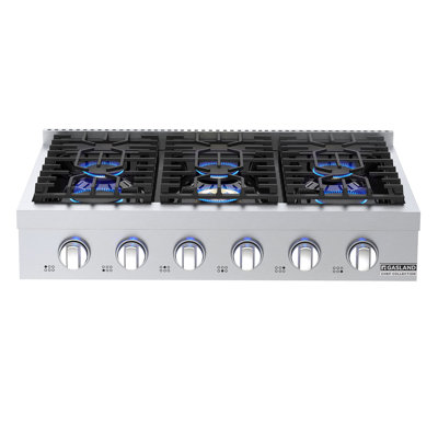 GASLAND CHEF COLLECTION 36 in. Natural Gas 6 Burners Gas Rangetop, Stainless Steel