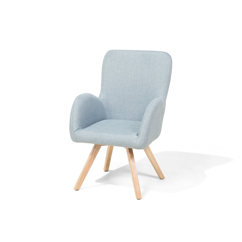 Dontae Upholstered Armchair, Light Blue, Light Wood