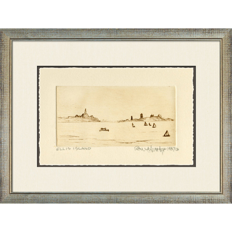 Ellis Island - Peinture encadrée sur papier