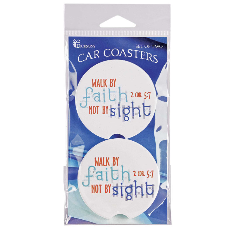 Car Coasters Walk By Faith, paquet de 2