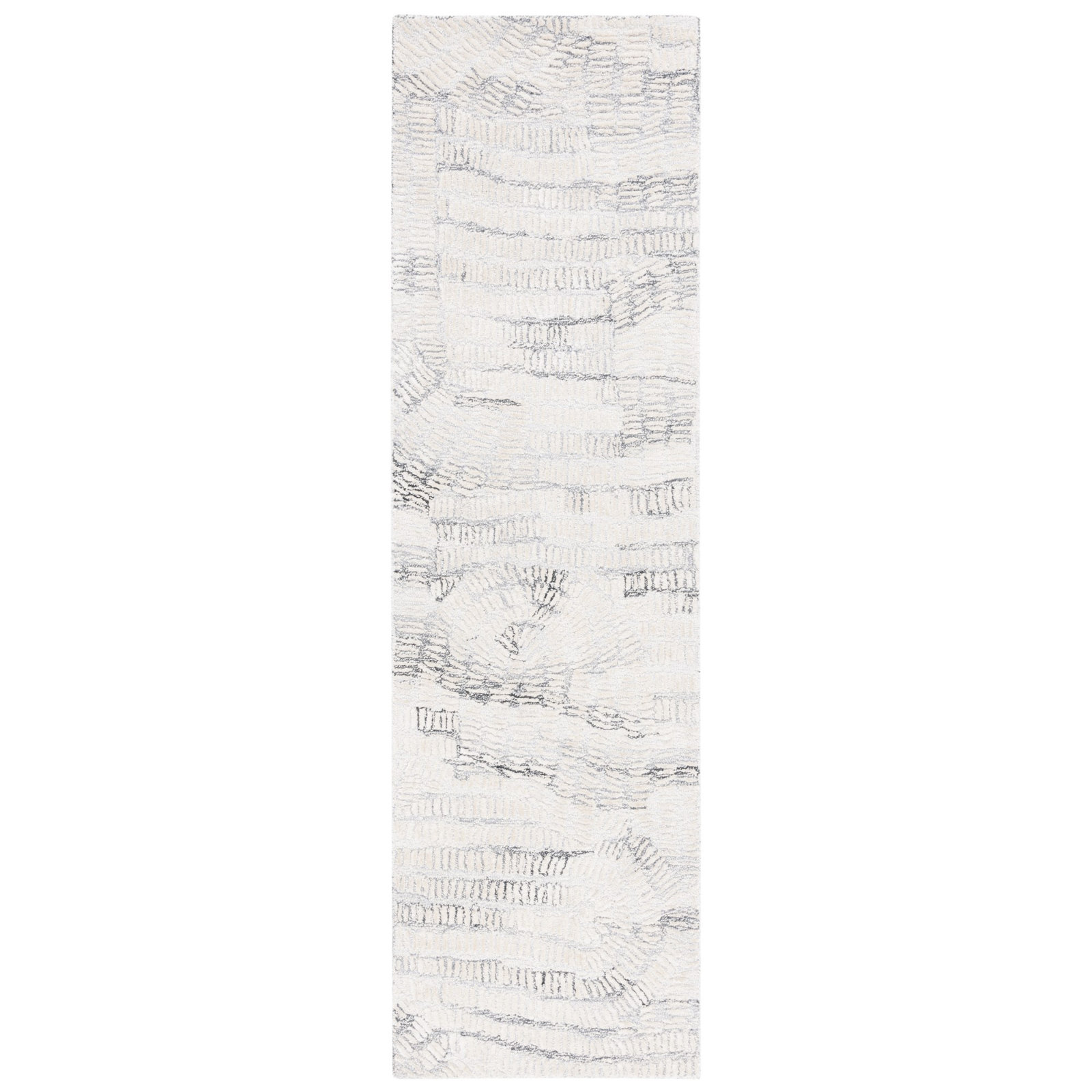 Audrina Gray Ivory Hand-Tufted Abstract Rug, Runner 2'3" x 8'