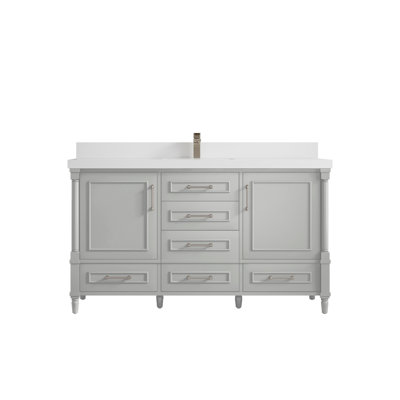 Aberdeen 60'' Single Bathroom Vanity with Quartz Top