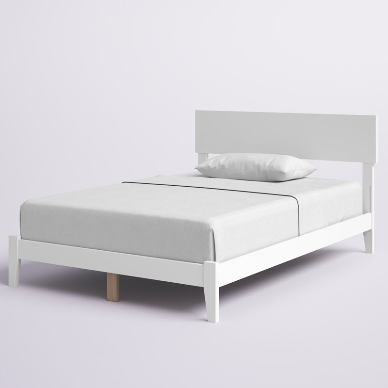 Lit à panneaux en bois massif Amodio par Mack & Milo™, Double, Blanc