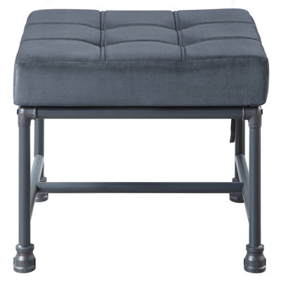 Grey And Sandy Grey Rectangle Ottoman