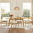 Upholstered Dining Chairs with Rattan Back-366163355