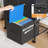 Black 4-Fabric-Drawer Lateral File Cabinet - Mobile Filing Cabinet (Printer Stand For Large Printers, Fits A4/Letter For Home Office)