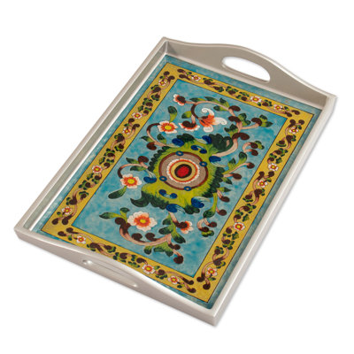 Reverse Painted Glass Tray