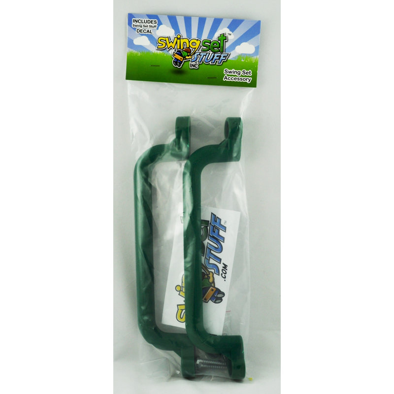 Green Polyethylene 13-inch Playground Handles with Mounting Hardware