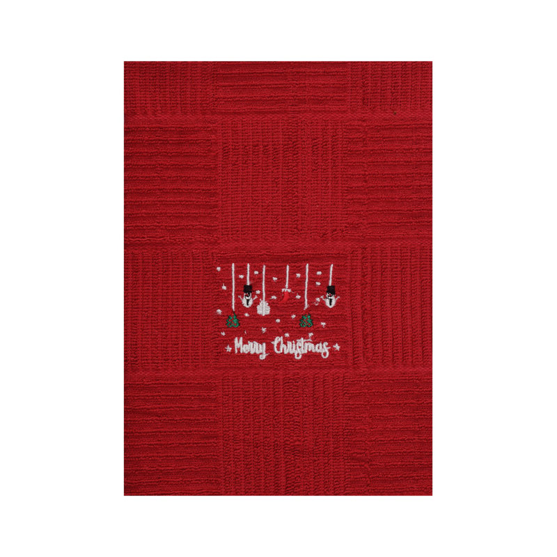 Lynox Cotton Jacquard Tea Towel Kitchen Towel, Red