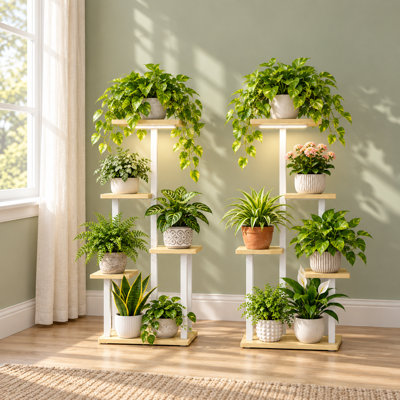 Support pour plante d'intérieur en métal 40,5 "avec lumière de croissance (ensemble de 2)