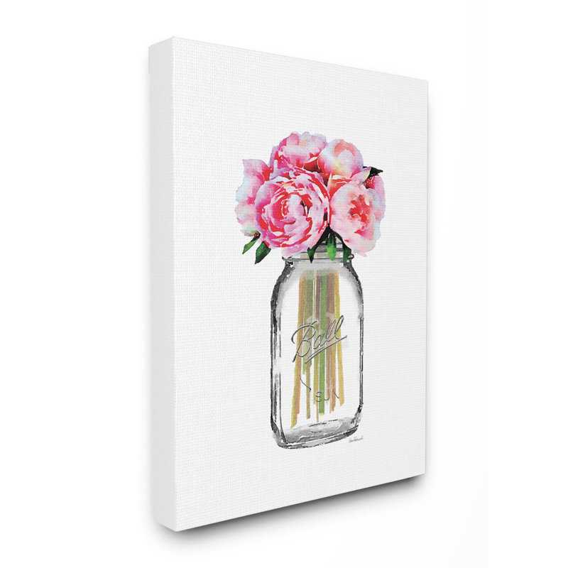 «Fashion Designer Flower Jar Pink Rose», impression, Toile tendue, H 20 po x l 16 po