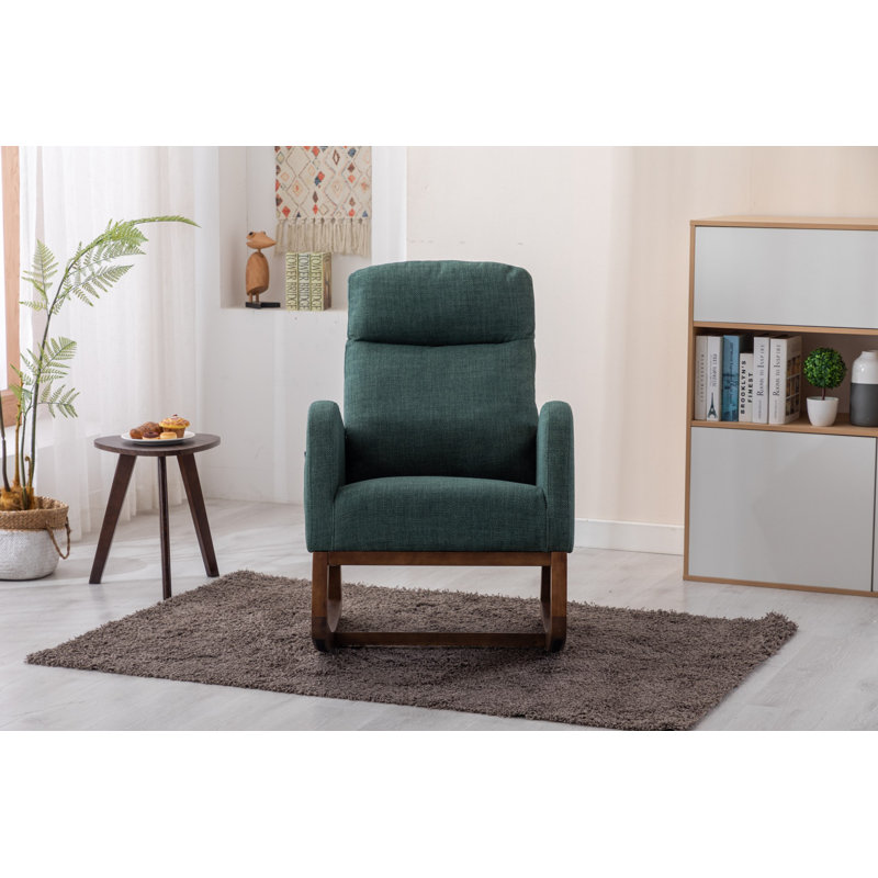 Chaise berçante rembourrée Modern Soft Arm, Émeraude