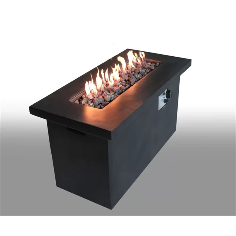 24'' H Concrete Propane/Natural Gas Outdoor Fire Pit Table, Charcoal
