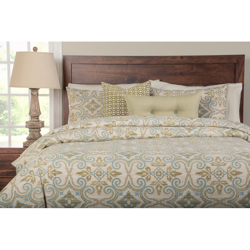 Modern & Contemporary Damask Duvet Cover, Queen Duvet Cover + 4 Additional Pieces, Citron