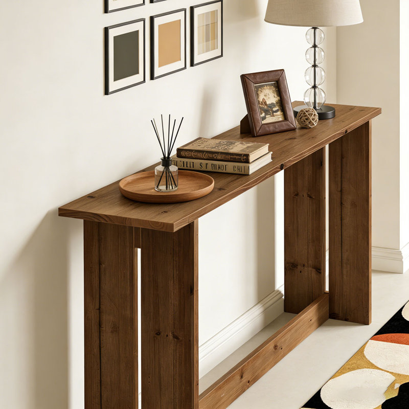 63“ Solid Wood Farmhouse Console Table