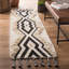Tapis ivoire / noir / bleu en laine / coton noué à la main de style sud-ouest Ossineke-1730675302