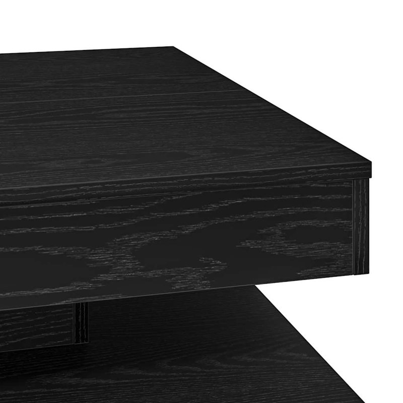 Coffee Table with Storage, Black, 34.5" H x 70" L x 70" W