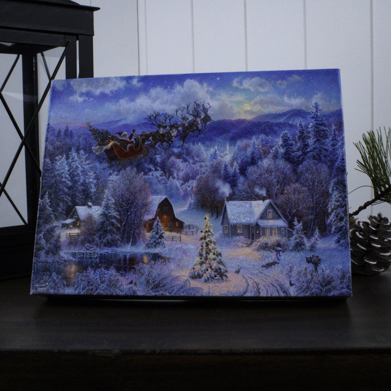 Night Before Christmas 8x6 Lighted Tabletop Canvas