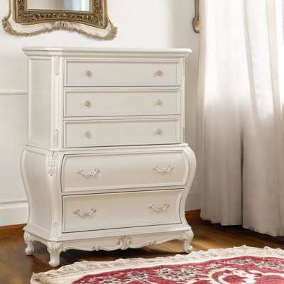 Commode 5 tiroirs avec pieds Queen Anne Gadson