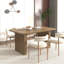 Modern Dining Table For 6-10 People, Wood Kitchen Table With Double Robust Pedestal, Wooden Dinner Table For Dining Room