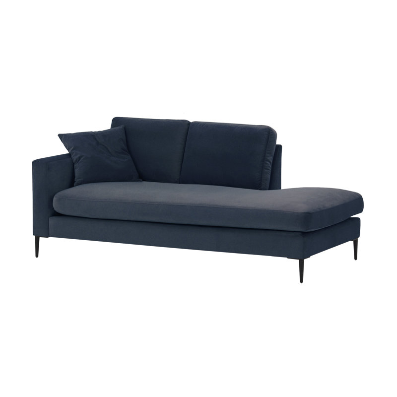 Chehabi Upholstered Chaise Lounge, Blue, Right Hand Facing