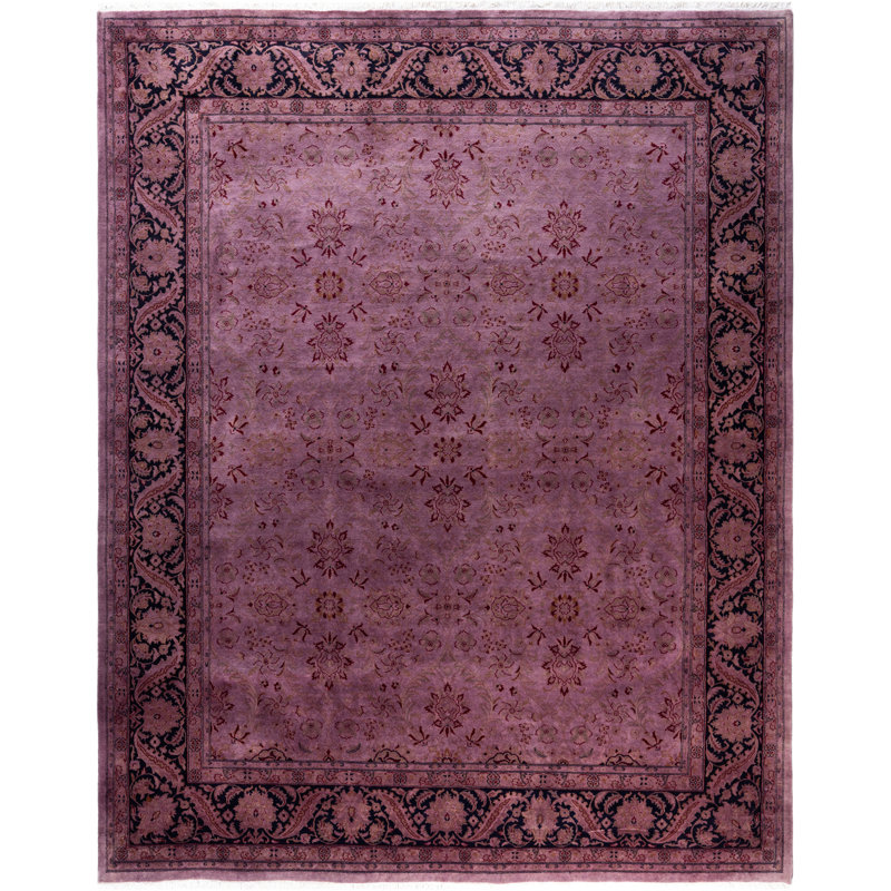 Overdyed Hand-Knotted Wool Modern-Contemporary Purple Area Rug 8' 3" x 10' 2"
