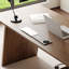 Bureau moderne en placage de bois avec armoire à 3 tiroirs - Table d'écriture rectangulaire-988587888