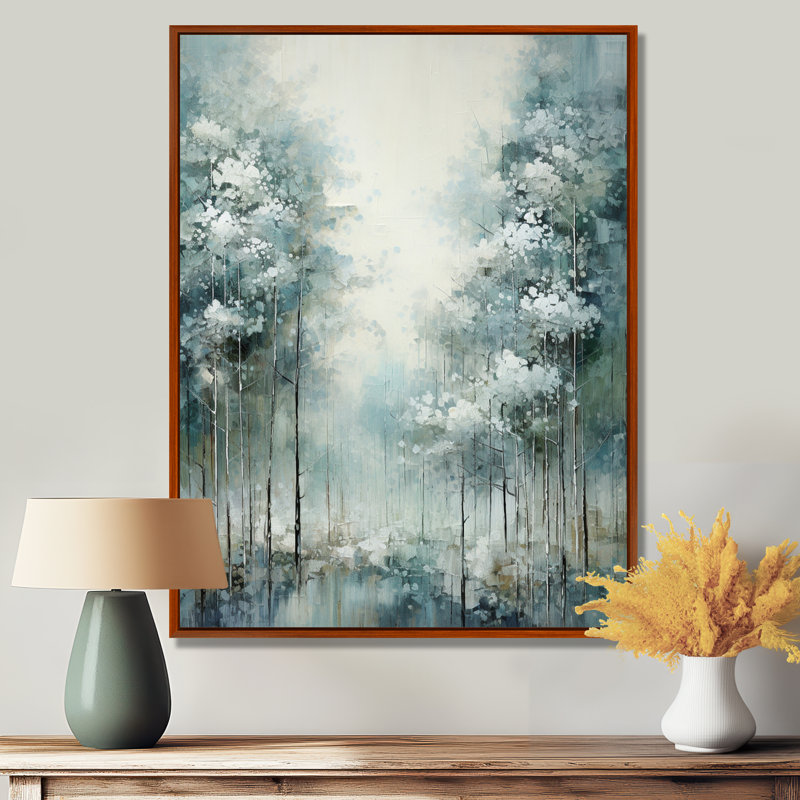 Pin, forêt enchantée I - pin, art mural, H 20 po x l 12 po x P 1 po, Cadre flottant brun