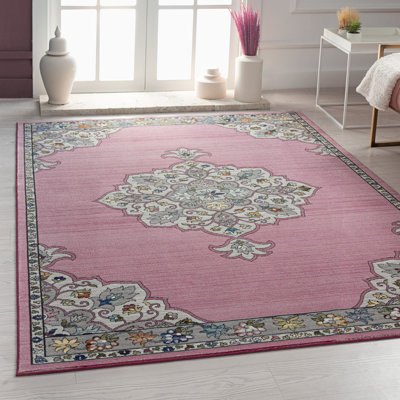 Tapis oriental rose / gris