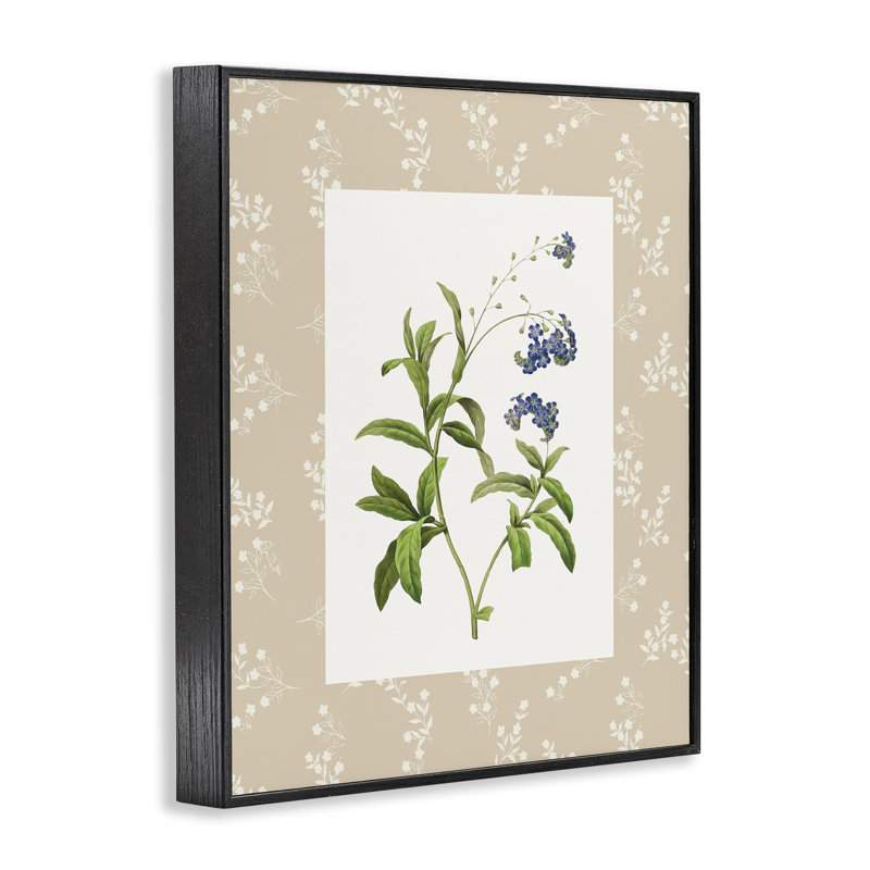 «Botanical Plate Design», giclée encadrée, design par Val Rhodes, Giclée encadrée noir minuit, H 30 po x l 24 po