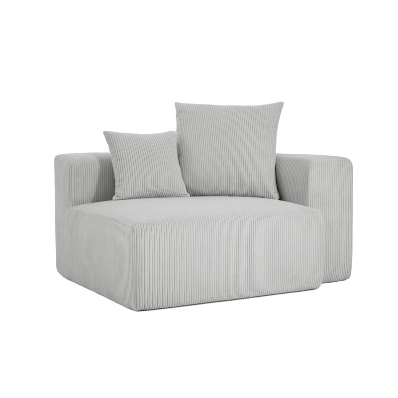 Upholstered Armchair, Light Grey