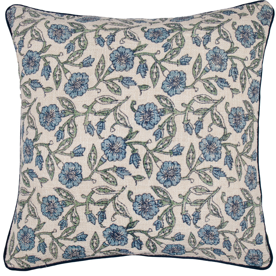 Delphine Floral Cushion Cover Floral Square Throw Pillow Cover