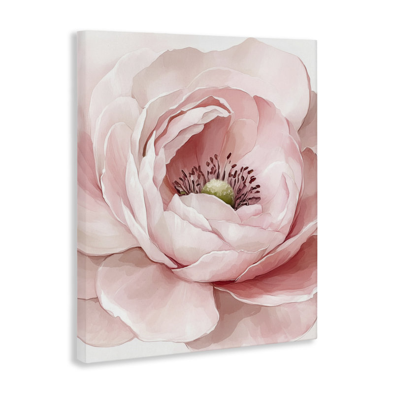 Fresh Fresh Rosy, pétales sur toile, design par Christine Simpson Art, H 20 po x l 16 po