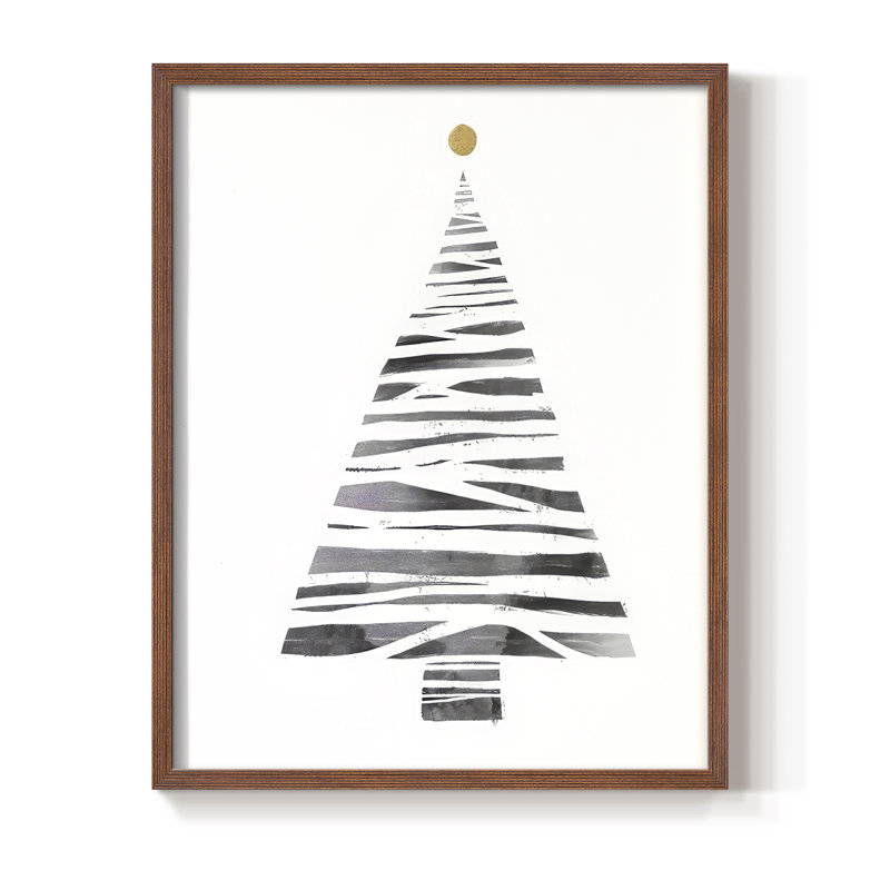 «Christmas Tree I», reproduction encadrée - bois massif, Noyer, H 21 po x l 17 po