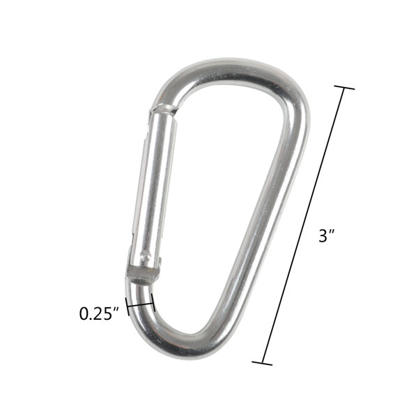 AllTopBargains 3 PC Aluminum Carabiner Clip Small D-Ring Snap Lock Hook Key Chain Colors 2-3/8