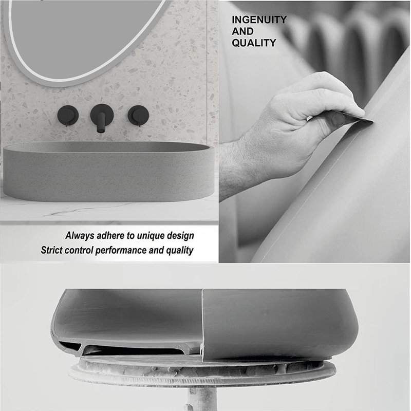 Schnappi 11 " Concrete Oval Bathroom Sink