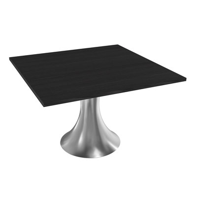 Square Conference Table with Metal Trumpet Base