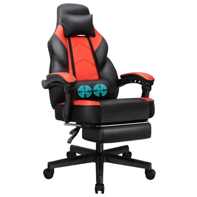 Gaming Chair with Footrest, Ergonomic Chair with Lumbar Support by Inbox Zero