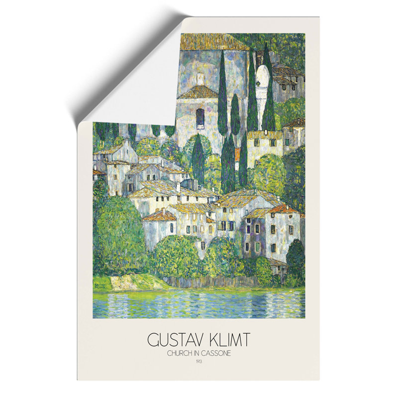 Church In Cassone With Border by Gustav Klimt - No Frame Painting, 42cm H x 30cm W x 0.1cm D