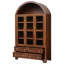 Grand garde-manger avec portes, 4 tiroirs, poignées dorées et tablettes réglables-1819615189