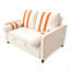 Canapé-lit escamotable beige à 2 places avec port de charge USB, dossier réglable à 3 positions-840533651