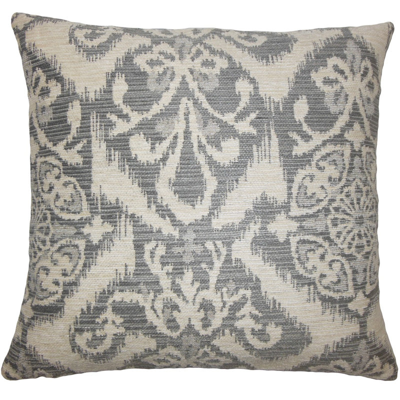 Coussin décoratif Ingalill Ikat, H 18 po x l 18 po x P 5 po, Brouillard