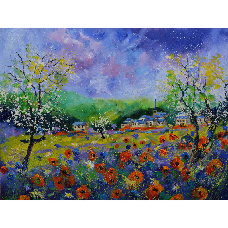 Coquelicots rouges en été par Pol Ledent, H 17,25 po x l 21,25 po