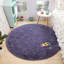Tapis rond super moelleux pour bébé à poils longs pour dortoir rond 5 pi gris-mauve-224725527